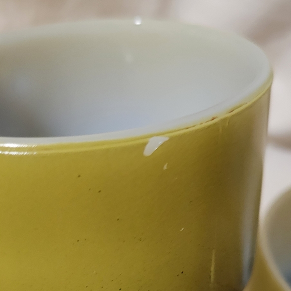 Anchor Hocking Fire-king Avocado Gree/black Stacking Cup set of 6 - Picture 5 of 5